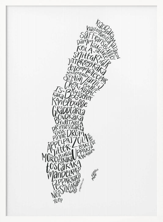 Swedish Map Fika Poster