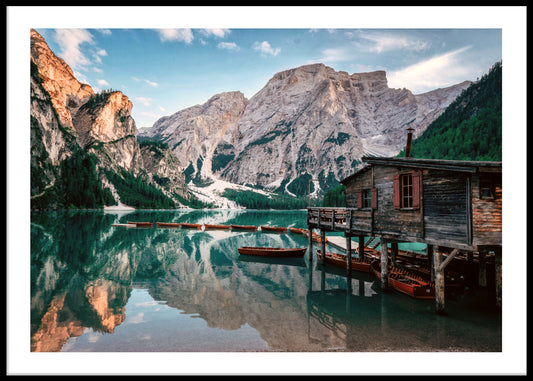 Boats in Lake Poster