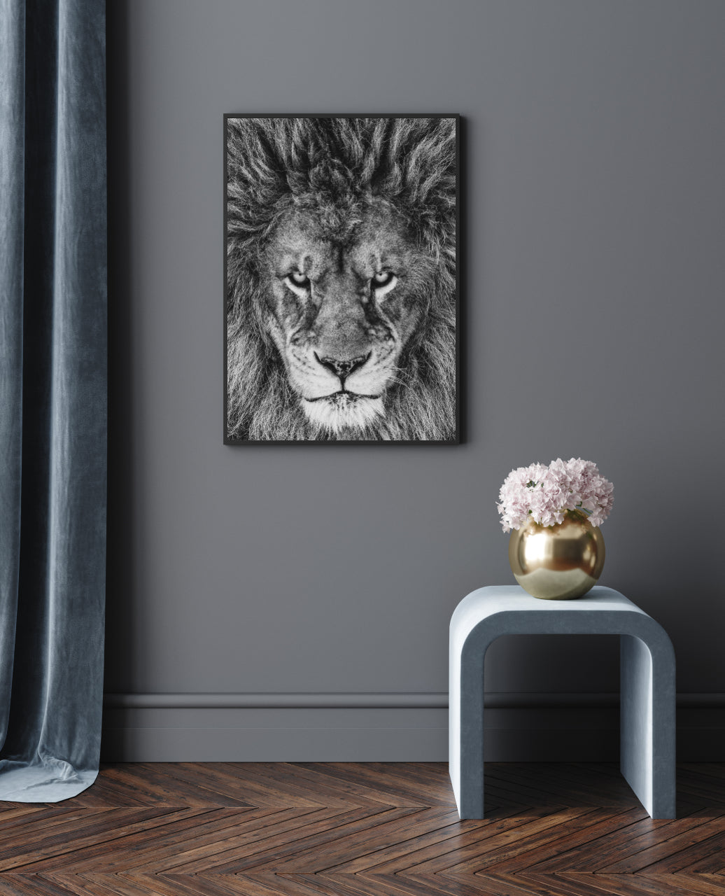 Serious Lion Poster