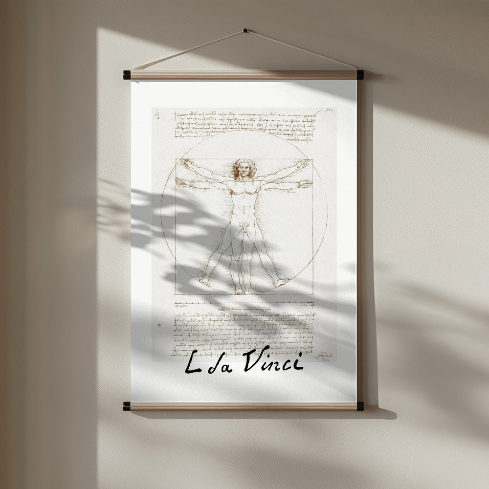 Vitruvian Man Signature By Leonardo Da Vinci Canvasposter